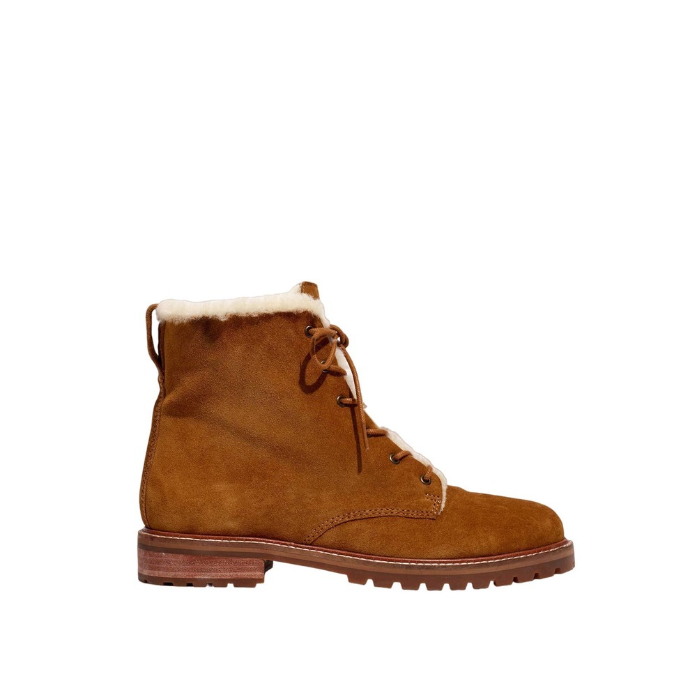 MADEWELL The Clair Lace-Up Boot in Shearling-Lined Suede - Picture 2 of 10